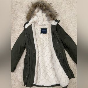 American Eagle Green Winter Parka Medium